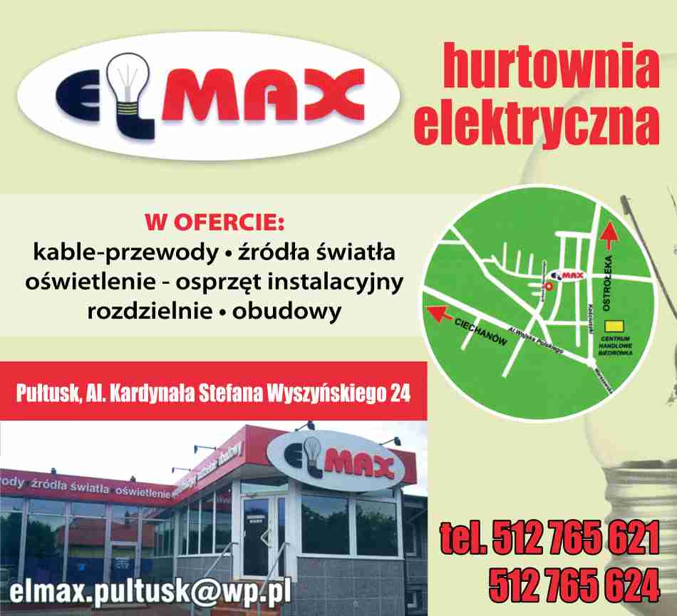 ELMAX HURTOWNIA ELEKTRYCZNA - źródła światła PUŁTUSK źródła światła PUŁTUSK